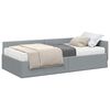 vidaXL Hoekbedframe met Matras 2 st Lichtgrijs 90 x 190 cm Stof