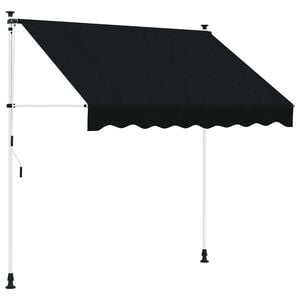 vidaXL Handmatig uitschuifbare luifel Zwart 400 cm