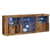 vidaXL LED Sideboard Oudhout 181,5 x 37 x 67 cm Bewerkt hout