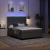 vidaXL LED Box Spring Bed met matras Donkergrijs 140 x 190 cm Stof