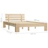 vidaXL Bedframe met hoofdbord massief grenenhout wit 140x200 cm