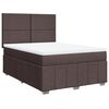vidaXL Boxspring met matras stof donkerbruin 140x190 cm