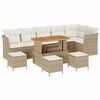 vidaXL Tuin Sofa Set 10 st 6-Aantal zitplaatsen beige en cr&egrave;mekleurig