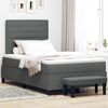 vidaXL Boxspringbed met matras Donkergrijs 120 x 190 cm Stof