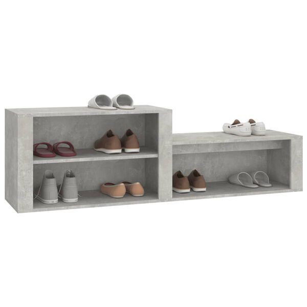 vidaXL Schoenenkast 150x35x45 cm bewerkt hout betongrijs