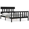 vidaXL Bedframe met hoofdbord massief hout zwart