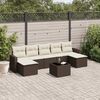 vidaXL 8-delige Loungeset met kussens poly rattan bruin