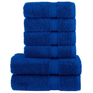 vidaXL 6-delige Handdoekenset SOLUND 600 g/m&sup2; blauw