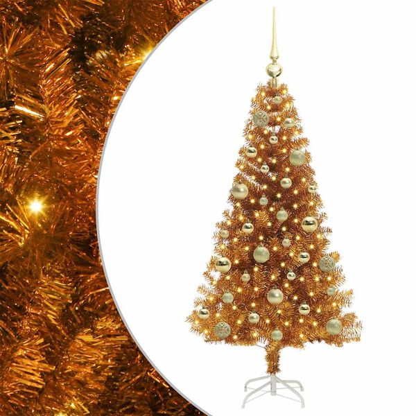 vidaXL Kerstboom met 150 LED met standaard Goud 120 cm PET