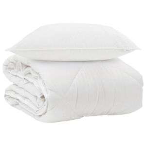 vidaXL Het Duvet voor Elk Seizoen met kussen 2 pcs Wit Microvezel