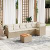 vidaXL 7-delige Loungeset met kussens poly rattan beige