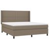 vidaXL Boxspring met matras en LED stof taupe 160x200 cm