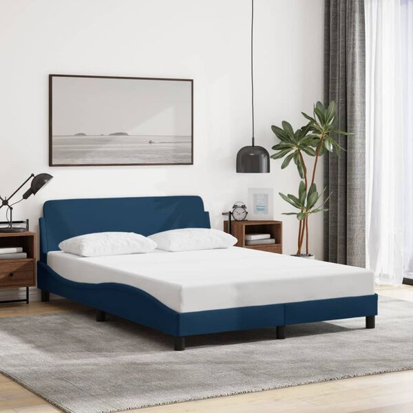 vidaXL Bedframe met hoofdeinde "Dover" 120x200 cm stof blauw