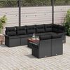 vidaXL Tuinbankenset met opslag 9 pcs Zwart poly rattan