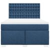 vidaXL Boxspring met matras stof blauw 140x190 cm