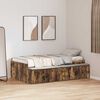 vidaXL Bedframe met lade Gerookt eiken 90 x 190 cm Bewerkt hout