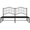 vidaXL Bedframe met hoofdbord metaal zwart 160x200 cm