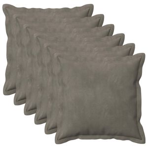 vidaXL Kussen met kussen HOUTEN 6 st Lichtgrijs fluweel