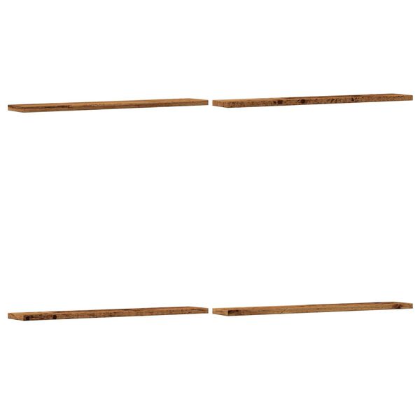 vidaXL Wandschappen 4 st 60x20x1,5 cm bewerkt hout oud houtkleurig