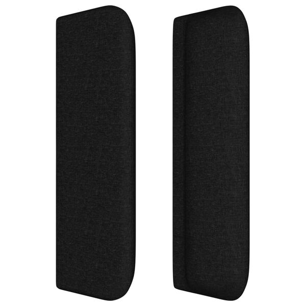 vidaXL Hoofdbord met randen 83x16x78/88 cm stof zwart