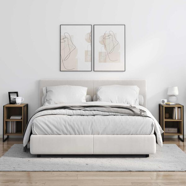 vidaXL Nachtkastje 2 pcs Ambachtelijk eiken 39.5 x 30 x 50 cm