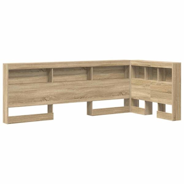 vidaXL Opberghoofdbord met plank Sonoma Eiken 90 cm Bewerkt hout