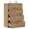 vidaXL Dressoir met lade Artisan Eiken 60 x 31 x 84 cm Bewerkt hout