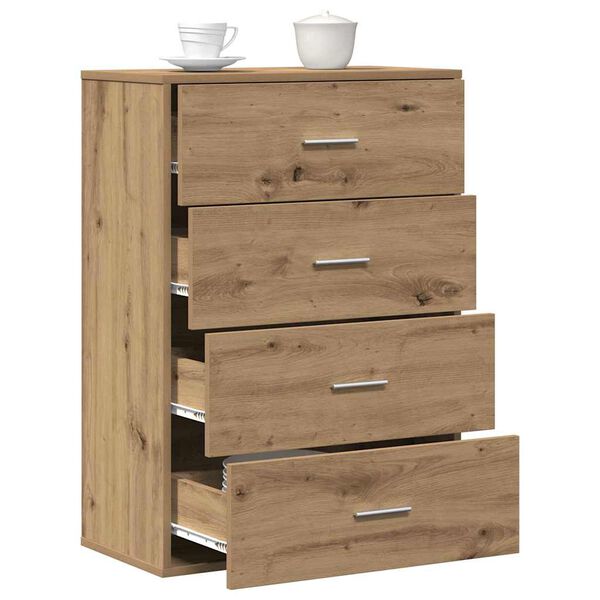 vidaXL Dressoir met lade Artisan Eiken 60 x 31 x 84 cm Bewerkt hout