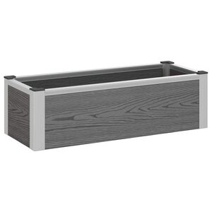 vidaXL Verhoogde plantenbak Grijs 75 x 30 x 22 cm WPC en Aluminium