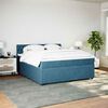 vidaXL Boxspring met matras fluweel blauw 180x200 cm