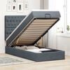 vidaXL Ottoman bed met matrassen en LED's 90x190cm fluweel donkergrijs