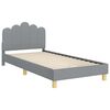vidaXL Peuterbedframe met hoofdbord Lichtgrijs 90 x 190 cm Stof