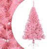 vidaXL Kunstkerstboom met standaard half 120 cm PVC roze