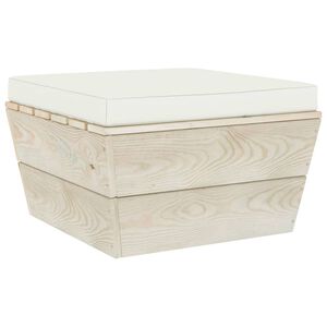 vidaXL Tuinhocker met kussen pallet ge&iuml;mpregneerd vurenhout