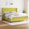 vidaXL Boxspring met matras stof groen 180x200 cm