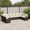 vidaXL Tuin Sofa Set met opslag 10 pcs Bruin en wit poly rattan