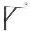 vidaXL Plankdragers 4 st 40x2,5x25 cm roestvrijstaal zwart