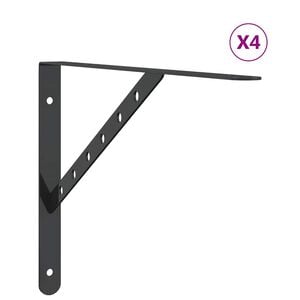 vidaXL Plankdragers 4 st 40x2,5x25 cm roestvrijstaal zwart