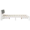vidaXL Bedframe Wit en lichtgrijs 135 x 190 cm Massief grenenhout