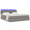 vidaXL Opbergbed met LED met matras met LED Taupe 160 x 200 cm Stof