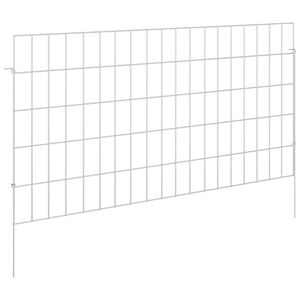 vidaXL Tuin omheining met palen 48 st 95 x 50 cm Gegalvaniseerd staal