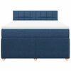 vidaXL Boxspring met matras stof blauw 140x200 cm