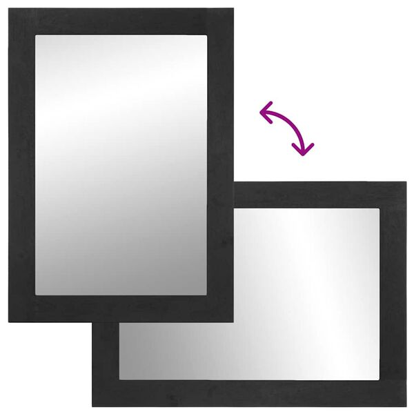 vidaXL Badkamerspiegel 50x70x2,5 cm bewerkt hout en messing zwart