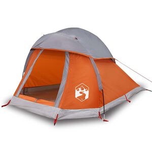 vidaXL Koepeltent 1-persoons waterdicht grijs en oranje