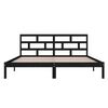 vidaXL Bedframe massief hout zwart 135x190 cm