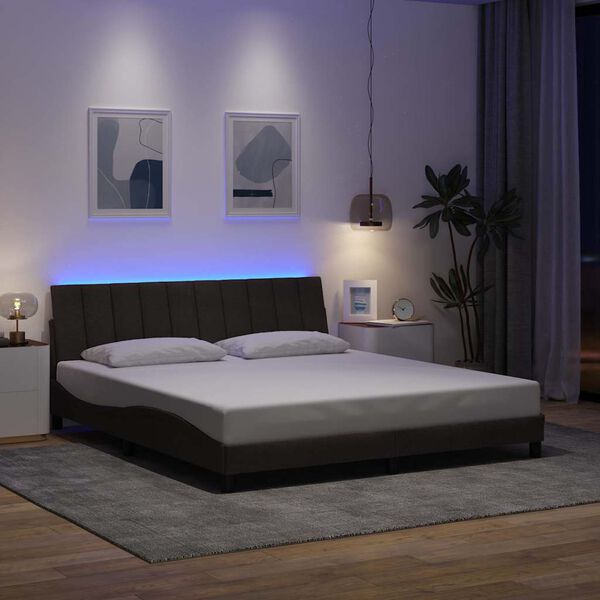 vidaXL Bedframe zonder matras "Hanko" stof donkerbruin 180x200 cm