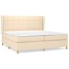 vidaXL Boxspring met matras stof cr&egrave;mekleurig 200x200 cm