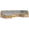 vidaXL Buiten bankenset 6 st Wit en Lichtgrijs Polyester