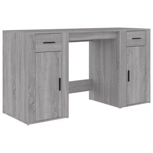 vidaXL Bureau met kast bewerkt hout grijs sonoma eikenkleurig