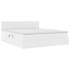 vidaXL Opbergbed met LED met matras Puur Wit 200 x 200 cm Nep Leer